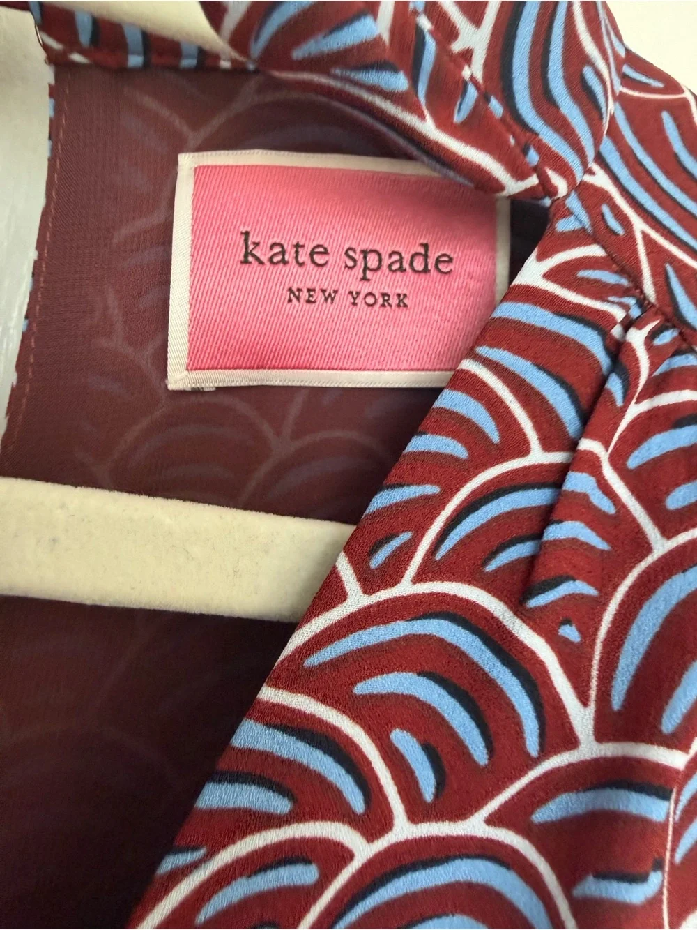 Like New Kate Spade Blue & Maroon Party Bubbles Print Jumpsuit Sz Small / Medium
